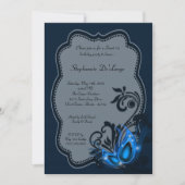 5x7 Blue Masquerade Sweet 16 Invitation anniversai (Devant)