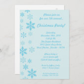 5x7 Blue Snowflakes Christmas Party Invitation (Devant / Derrière)