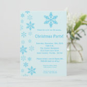 5x7 Blue Snowflakes Christmas Party Invitation (Debout devant)