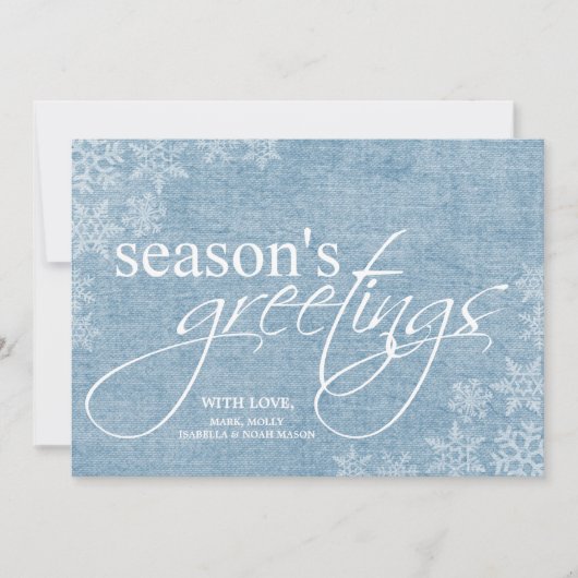 5x7 Blue Snowflics Carte de Noël (Devant)