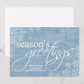 5x7 Blue Snowflics Carte de Noël (Devant / Derrière)