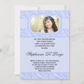 5x7 Blue Zebra Print Patter Quinceanera Uitnodigin Kaart (Voorkant)