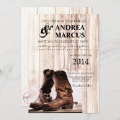 5x7 Boots Country Russe Wester Faire-part de maria (Devant / Derrière)