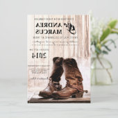 5x7 Boots Country Rustic WesternWedding Invitation (Debout devant)