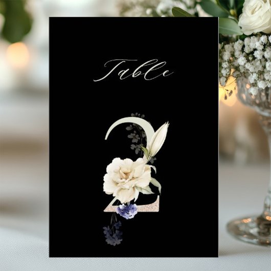 5x7 Botanique Floral Numéro 2, Numéro de Table Noi