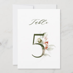 5x7 Botanique Floral Numéro 5, Numéro de Table