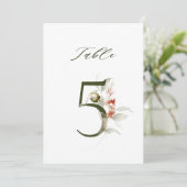 5x7 Botanique Floral Numéro 5, Numéro de Table (Debout devant)