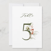 5x7 Botanique Floral Numéro 5, Numéro de Table (Dos)
