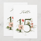 5x7 Botanisch Bloem Motief Nummer 15, Tafelnummer (Voorkant / Achterkant)