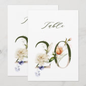 5x7 Botanisch Bloemmotief Nummer 20, Tafelnummer (Voorkant / Achterkant)