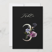 5x7 Botanisch Bloemmotief Nummer 3, Zwarte Tafelka Kaart (Voorkant)