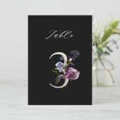 5x7 Botanisch Bloemmotief Nummer 3, Zwarte Tafelka Kaart (Staand voorkant)