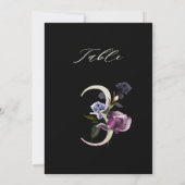 5x7 Botanisch Bloemmotief Nummer 3, Zwarte Tafelka Kaart (Achterkant)