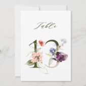 5x7 Botanisch Bloemmotief Tafelkaart Nummer 13 Kaart (Achterkant)