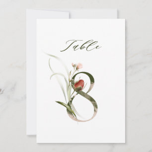 5x7 Botanisch Bloemmotief Tafelnummer 8