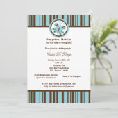 5x7 Bouton bleu clair Invitation de fête d'anniver (Debout devant)