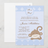 5x7 Boy Blu PolkaDot Baby shower Invitation (Devant / Derrière)