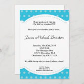 5x7 Boy Blue Polkadot Poke Invitation d'anniversai (Devant / Derrière)