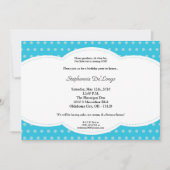 5x7 Boy Blue Polkadot Poke Invitation d'anniversai (Devant)