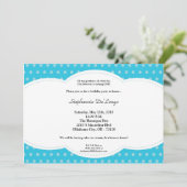 5x7 Boy Blue Polkadot Poke Invitation d'anniversai (Debout devant)