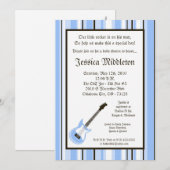 5x7 Boy Blue Rocker Guitar Baby shower Invitation (Devant / Derrière)