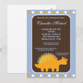 5x7 Boy Dinosaur Dino Invitation de fête d'anniver (Devant / Derrière)