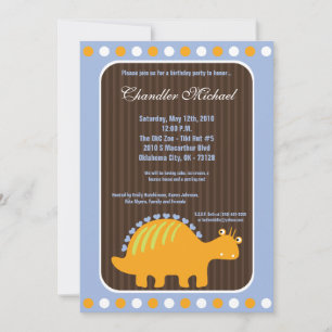 5x7 Boy Dinosaur Dino Invitation de fête d'anniver