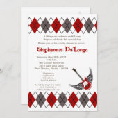 5x7 Boy Punk Rocker Guitare Baby shower Invitation (Devant / Derrière)