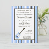 5x7 Boy Rocker Guitar Birthday Party Invitation Kaart (Staand voorkant)