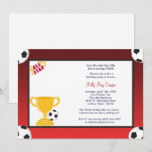 5x7 Boy Sports Soccer Baby shower Invitation (Devant / Derrière)