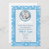 5x7 Boys Circle PHOTO sur Cloud Faire-part de nais (Devant / Derrière)