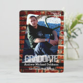 5x7 Brick Wall Grunge Building Senior Faire-part (Debout devant)