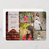 5x7 Brick Wall Grunge Building Senior Faire-part (Devant / Derrière)