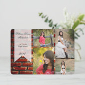 5x7 Brick Wall Grunge Building Senior Faire-part (Debout devant)