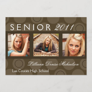 5x7 Brown Cercle Polka Photo Faire-part senior