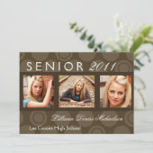 5x7 Brown Cercle Polka Photo Senior Faire-part (Debout devant)
