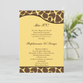 5x7 Brown Giraffe Jaune Quinceanera Invitation de (Debout devant)