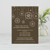 5x7 Brown Gold Snowflake Invitation de Noël (Debout devant)