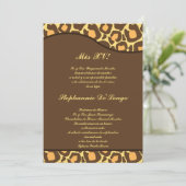 5x7 Brown Leopard Quinceanera Invitation de la fêt (Debout devant)