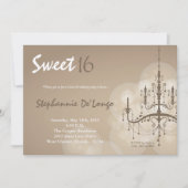 5x7 Brown lustre doux 16 Anniversaire Invitation (Devant)