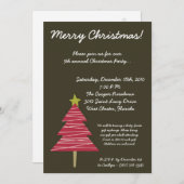 5x7 Brown Red XMAS Tree Christmas Party Invitation (Devant / Derrière)