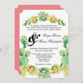 5x7 bruiloft uitnodiging Bohemian Cactus vetplante (Voorkant / Achterkant)