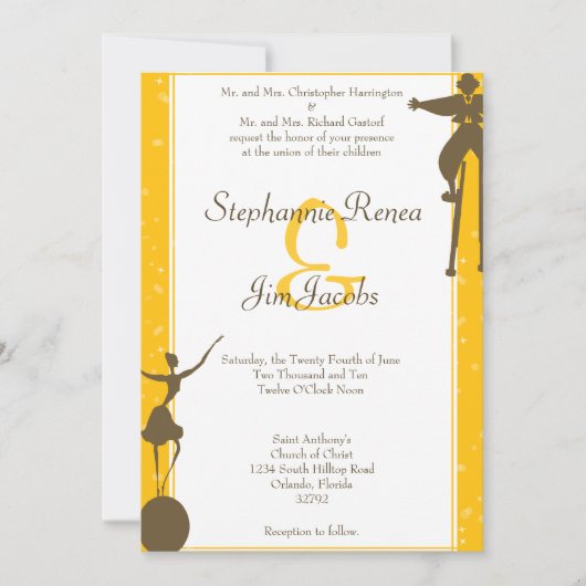 5x7 bruiloft uitnodiging grillige carnaval fair (Voorkant)