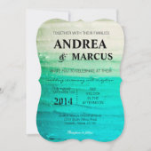 5x7 bruiloft uitnodiging Ombre blauw Frosting (Voorkant)