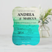 5x7 bruiloft uitnodiging Ombre blauw Frosting (Staand voorkant)