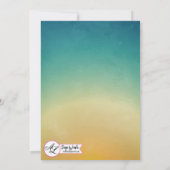 5x7 bruiloft uitnodiging strand zonsondergang palm (Achterkant)