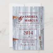 5x7 bruiloft uitnodiging wit wassen hout schuur de (Voorkant)