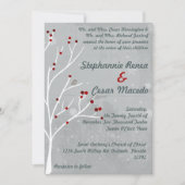 5x7 bruiloft uitnodiging witte Holly Berry Tree Wi (Voorkant)