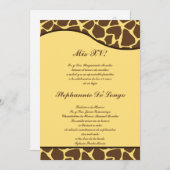 5x7 Bruin Gele Giraffe Quinceanera Party Uitnodige Kaart (Voorkant / Achterkant)