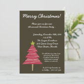 5x7 Bruin Rode XMAS Tree Kerstfeest Uitnodiging (Staand voorkant)